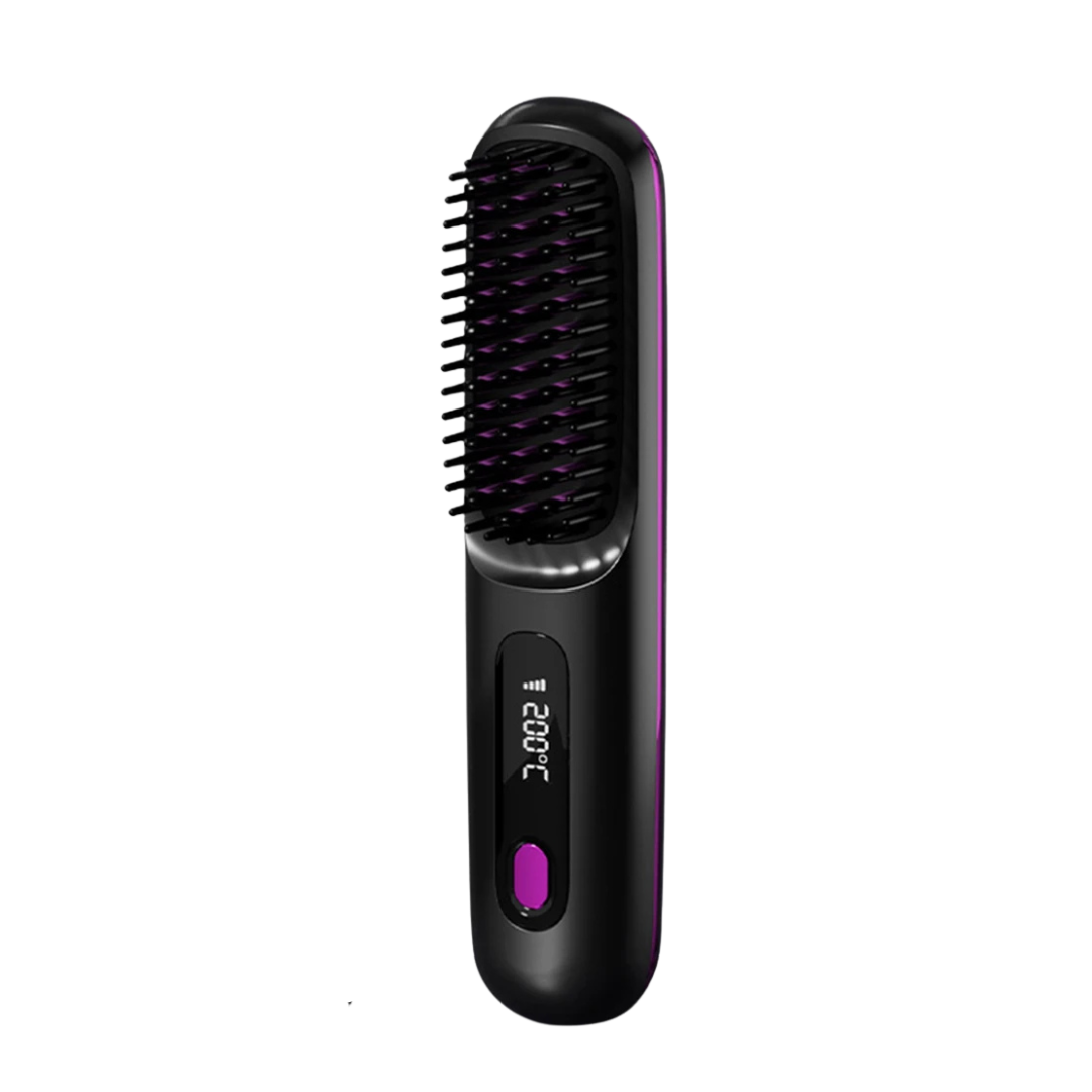 Cordless Hair Straightener LED Brush